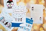 Lleno de bonitas ilustraciones en tarjetas plateadas