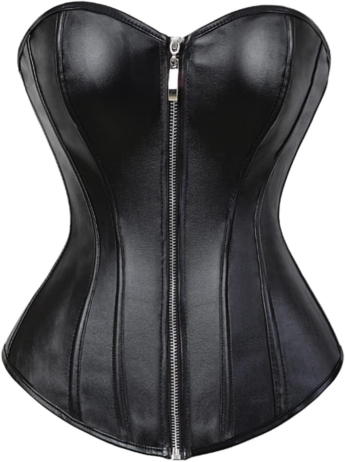 Women's Faux Leather Overbust Corset Top