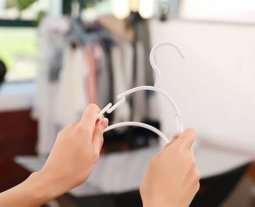 Miniatura 2 de Perchas para ropa de bebé, paquete de 100 perchas blancas de plástico para niños, para armario, bebé, niño, recién nacido, perchas ideales para