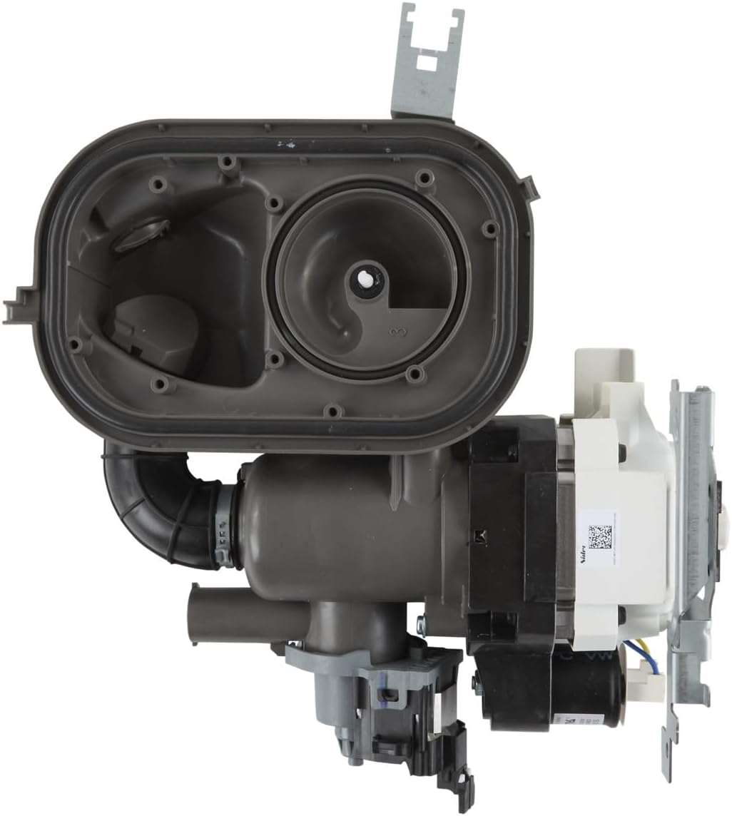 Hareupeun view of the Whirlpool W11416363 OEM Dishwasher Pump and Motor Assembly