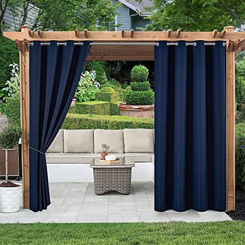 (2 Panels) Voday Weather-Resistant Outdoor Indoor Home Curtains, Privacy Protected Grommet Top 54X95 Inch Noise Reducing Outside Curtains, Window Treatment Curtain Panels For Pavilion Porch Yard Cabin #TOP1
