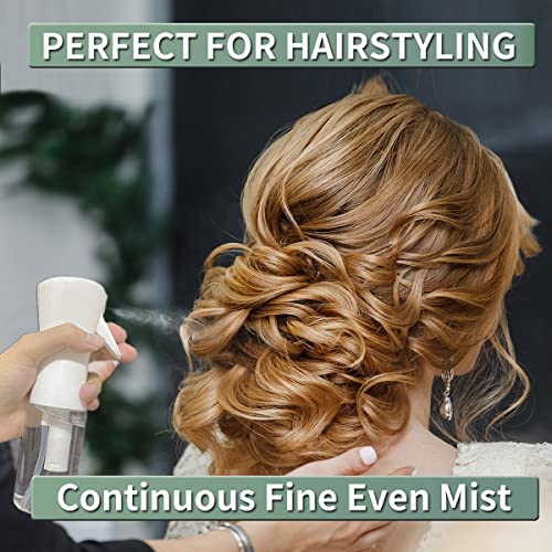 Amomela Continuous Spray Bottle For Hair 2Pack Ultra Fine Refillable Water Mister For Hair Styling, Plants, Cleaning, Salon, Misting & Skin Care 200Ml/6.8Oz Clear #TOP2