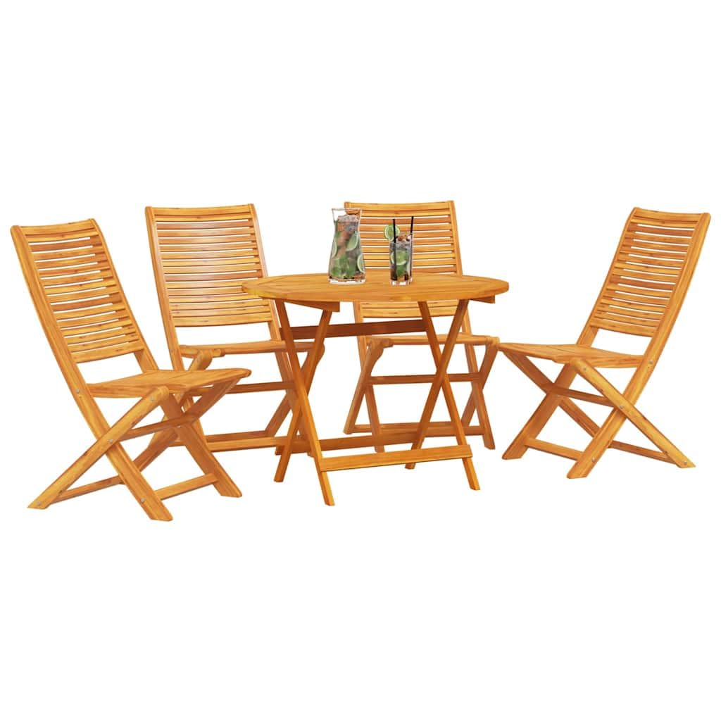 vidaXL Set da Pranzo per Giardino 5 pcs Marrone, Set da pranzo all'aperto, tavolo in acacia rustica, arredo giardino e terrazza, posti resistenti alle intemperie