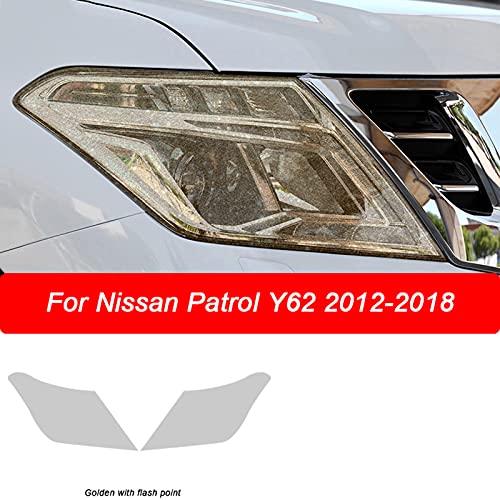 CGFZNUB Auto Koplamp Beschermfolie Koplamp Vinyl Transparant Zwart TPU Sticker (Voor Nissan Patrol Y62 2012-2018… - Image 3