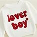 Lesimsam Toddler Baby Boy Valentine's Day Outfit Letter Embroidery Knit Sweater Long Sleeve Knitted Pullover Sweatshirt Top (A-White, 18-24 Months)