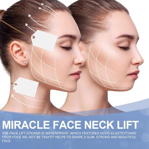 JYNVO 40 Stück Face Lifting Tape, Face Tape Lifting Gesicht, Facelifting Aufklebers Anti Falten Pflaster für Makeup, Doppelkinn, V-line, Fältchen, Schlaffe Haut, Schlupflider