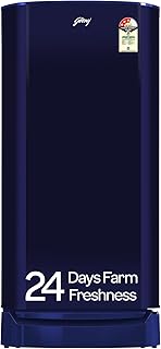 Godrej 183 L 3 Star | Farm Fresh Crisper Technology | Turbo Cooling Technology | Wide Shelf | Jumbo Vegetable Tray | Wired Shelves Direct Cool Single Door Refrigerator (RD R190C WRF NY BL, Navy Blue)