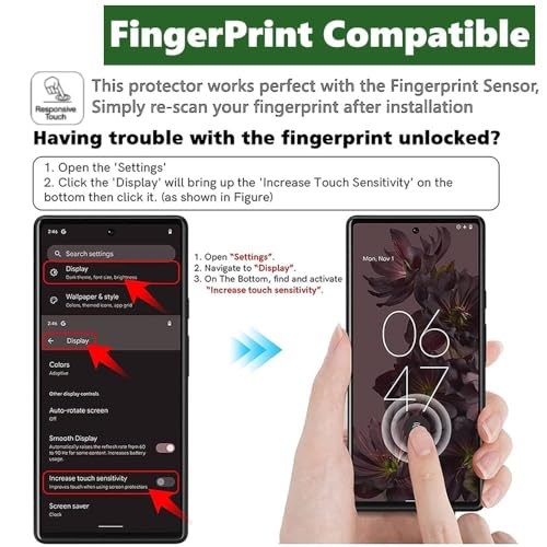 Image of Advanced Premium Tempered Glass Screen Protector Guard For Google Pixel 6 5G (Black, Pack of 1) Full Glue Edge to Edge Coverage with Easy