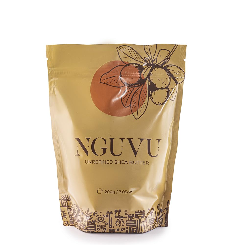 NGUVU 100% Pure Unrefined Grade A Shea Butter 200G- Moisturises and Softens Dry Skin, Essential Fatty Acids & Antioxidants