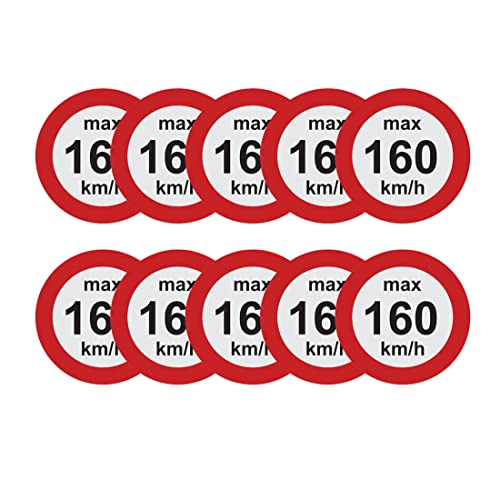 Haobase 10 Stück Geschwindigkeitsaufkleber Winterreifen Aufkleber 160-240 km/h Selbstklebendes Vinyl Aufkleber(25mm x 25mm) (160 km/h)