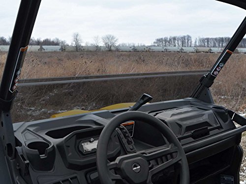 SuperATV Scratch Resistant Half Windshield for Can-Am Defender HD 5, HD 8, HD 10, MAX, XR Optic Hard Coating, 1/4” Polycarbonate 250x Stronger than Glass, USA Made, Tinted