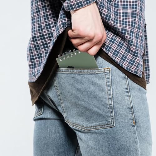 Ayicheyl 3 Stück Wasserdicht Notizbuch Klein, A7 Mini Wasserdichtes Notizblock mit Stift, Pocket Notebook Wasserfestes Spiralbindung Notebook Kleine 50 Blatt für Reisen,Schule,Arbeit (Orange)