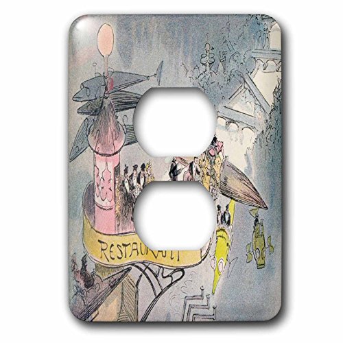 Impression 1882 de Paris pour double prise de courant 3dRose LSP_212879_6 - 2