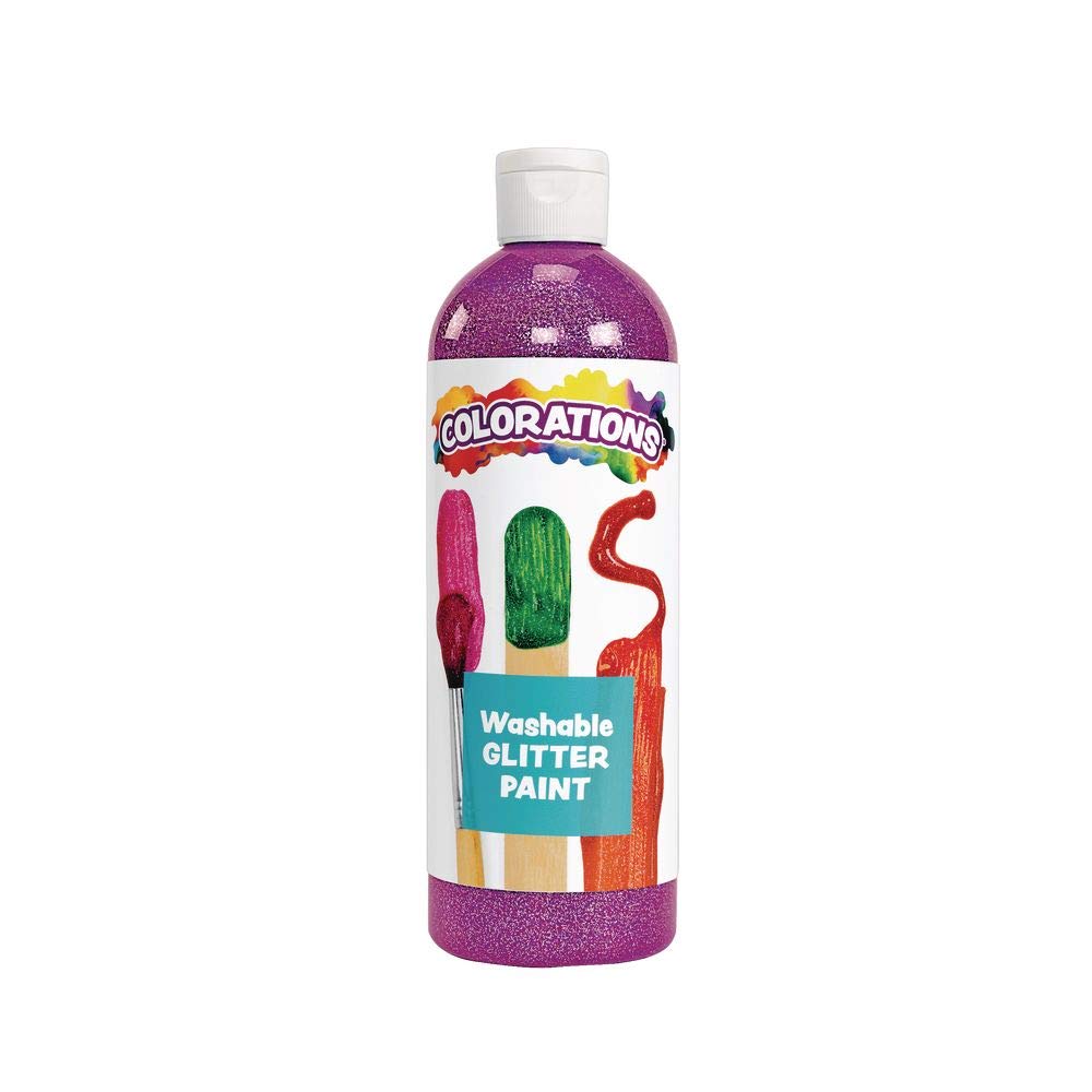 Colorations Washable Purple Glitter Paint, 16 oz, Vibrant Purple, Non Toxic Paint, Kids Paint, Sparkly Kids Paint, Art Supplies, Craft Painting For Kids, At Home Art Projects, School Paint