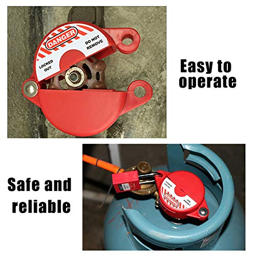Anpatio 1-2.5 Inches Rotating Gate Valve Lockout Plastic Outdoor Water Hose Protector Cover Door Knob Covers Babyproof With Safety Padlock For Faucet Knob, Spigot And Various Gas Storage Tanks #TOP3