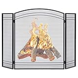 ✅ Protección contra chispas de seguridad: la puerta grande y sólida para la chimenea mantiene a sus hijos y cachorros alejados de la chimenea y mantiene segura la sala de estar. Y también una buena idea para tus amigos como regalo de Navidad.
