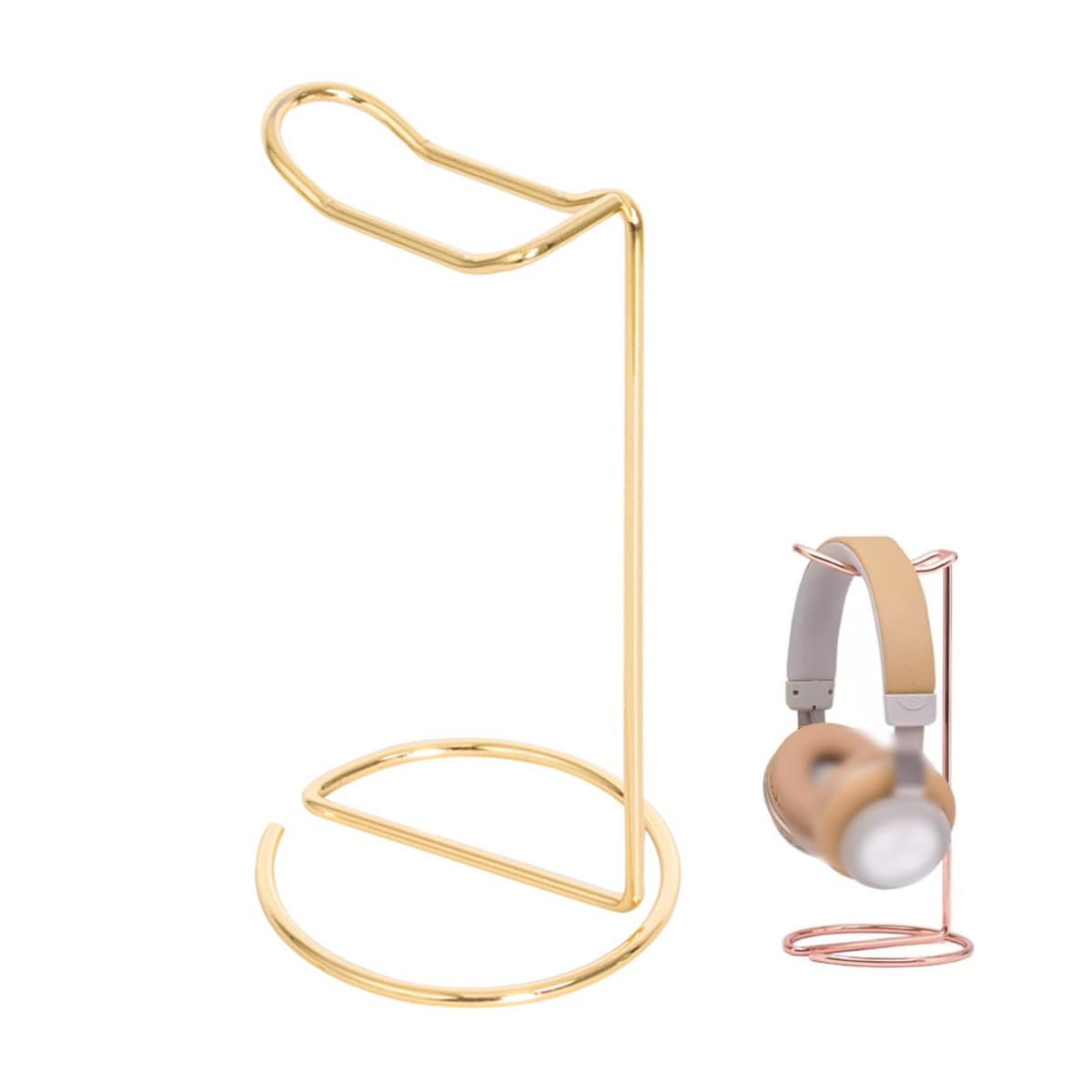 ZAAWUUT Metal Headphone Stand Headset Bracket Holder,Iron Earphone Display Rack Hanger for Gaming Room Working Table (Gold)