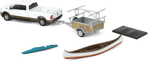 Miniatura 4 de Truck 164 2022 Ram 2500 Pastilla de cuerno largo con enganche de remolque de canoa y remolque Serie 26 32260-D