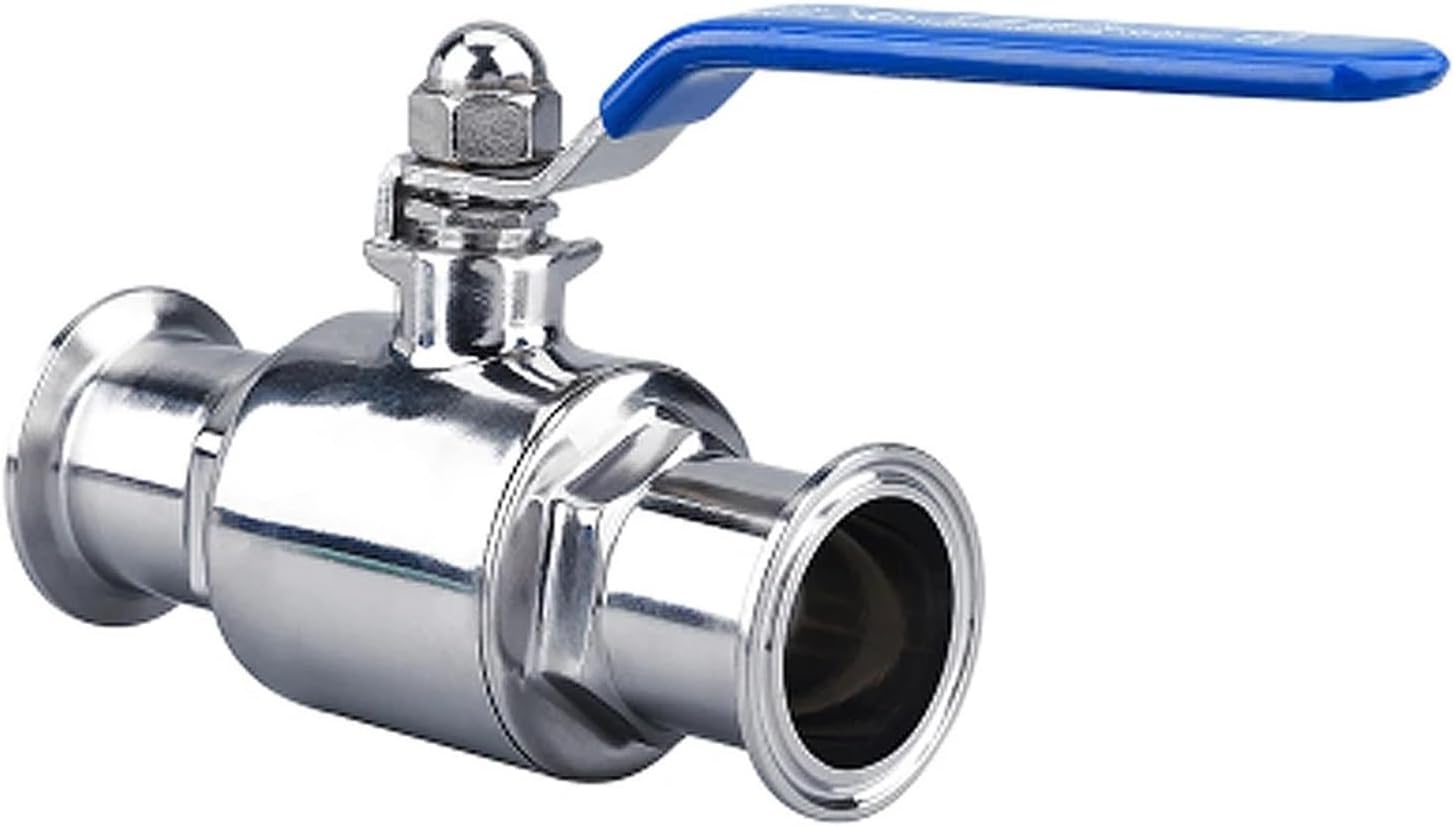 1PCS 19mm 1" 25mm 32mm 304 Stainless Steel Sanitary Ball Valve 2 Way 1.5" Triple clamp Ferrule Type(38mm)