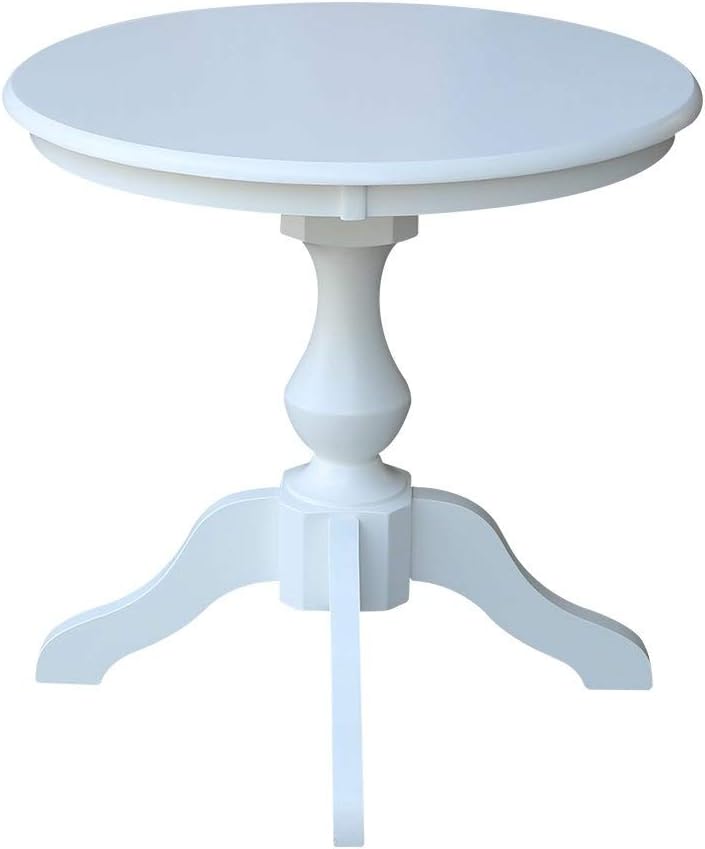International Concepts 30" Round Top Pedestal Table-28.9" H, White : Home & Kitchen