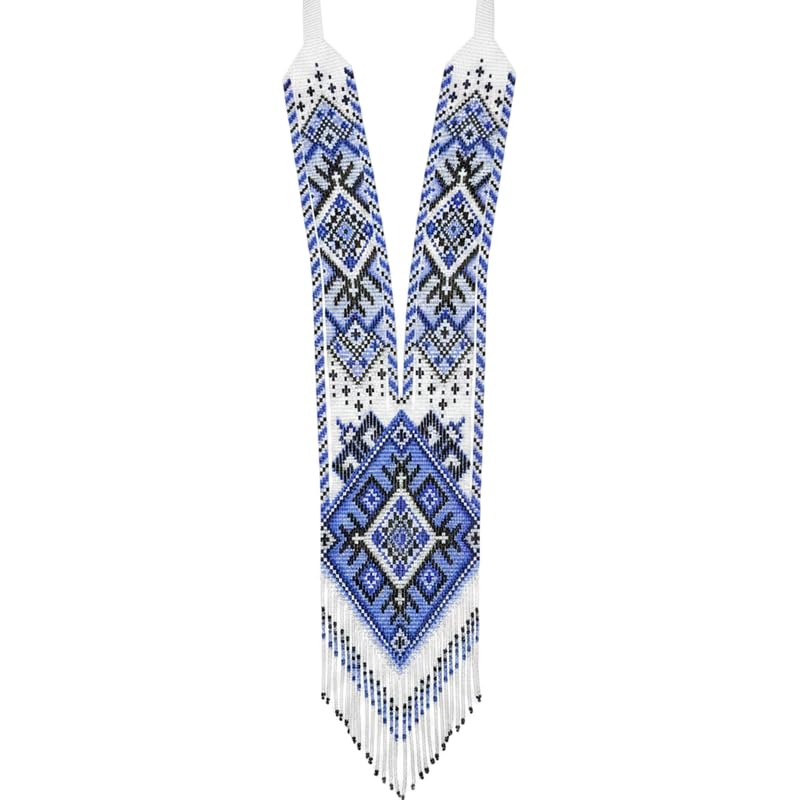 Collier gerdan ukrainien multicolore idée cadeau bijou traditionnel fait main