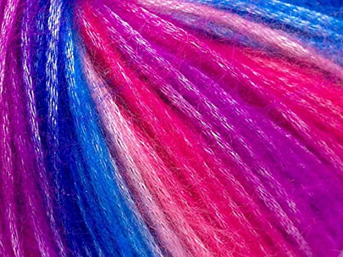 Image of Picasso (3 Pack) Light Shinny Yarn for DIY Hand Knitting and Crochet - 44% Acrylic, 56% Polyester (3x1.76 Oz), (3x125 yds) in Violette-Blue, Pink, Lilac, Fuchsia