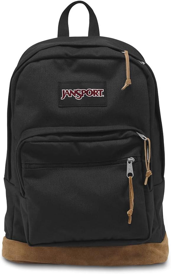 JanSport Right Pack Backpack - Durable Daypack with Padded 15" Laptop Sleeve, Spacious Main Compartment & Integrated Water Bottle Pocket - Black