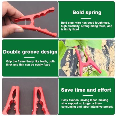 Image of HASTHIP 20Pcs Plant Clips, 3.5 inch Vine Support Clips Reusable Garden Plant Clips for Stems & Climbing Plants, Snap-On Clips for Trellis, Tomato, Orchid, and Vegetable Support