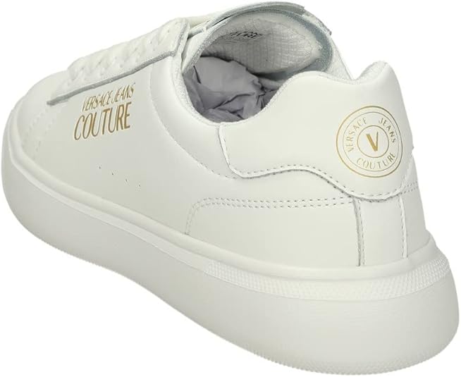 Amazon.com: VERSACE JEANS COUTURE Woman White Leather Sneakers with Gold  Logo and Lightweight Sole 72VA3SG7 (7, Numeric_7) : Clothing, Shoes \u0026  Jewelry