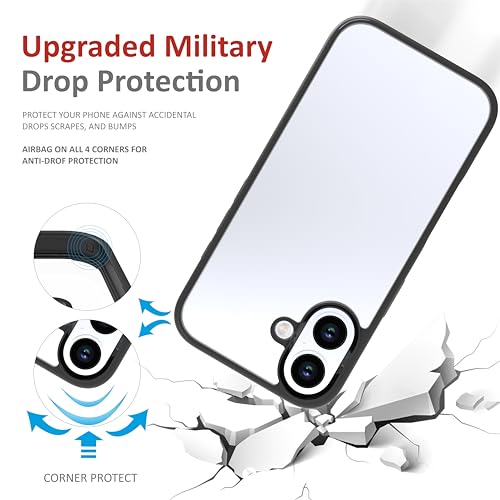 Image of for iPhone Case 16 Plus, [Anti-Yellowing Technology] [Military Grade Drop Protection] Shockproof Slim Hybrid Phone Case for iPhone 16 Plus - Carbon Black