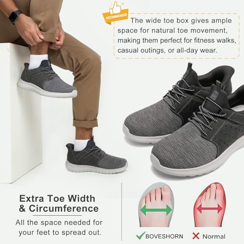 Image of Hands Free Slip On Shoes for Men Walking Casual Sneaker Arch Support Memory Foam Mesh Light Cushioning Fashion Breathable Stylish Black White Tan Grey