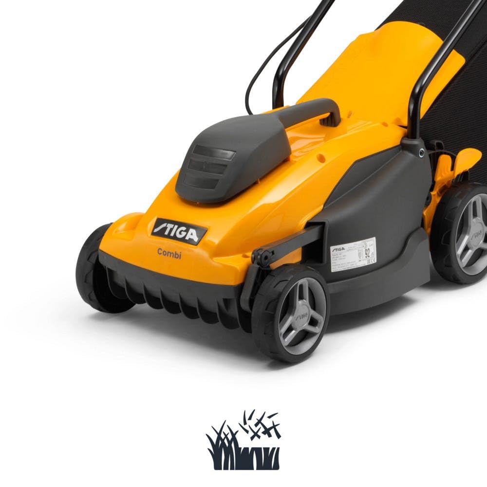 STIGA Cortacésped eléctrico Combi 336c, Ancho de Corte 34 cm, 1400 W, Bolsa colectora de 35 litros