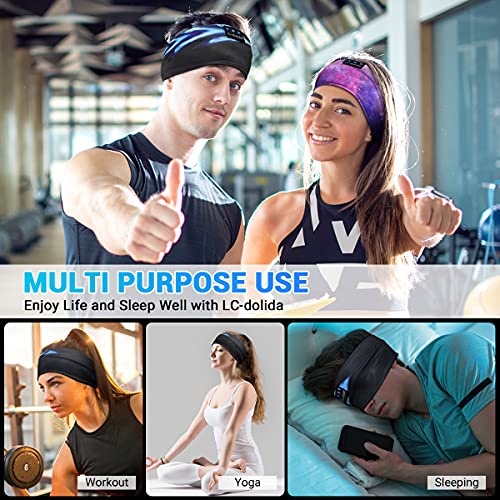 Image of LC-dolida Sleep Headphones Bluetooth Headband, Wireless Sleeping Headphones With Microphone, Handsfree Sport Headband, Gifts for Men