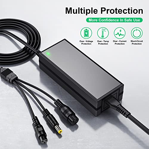 3 In 1 Replacement Charger For 2A 42V/36V 3 Claw (8Mm/12Mm) Female Port (5.5Mm*2.5Mm Universal 2.1Mm) For, Jetson, Razor, Swagtron, Bird, Gotrax, Segway #TOP4