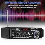 Home Audio Receivers & Amplifier HiFi Bluetooth Stereo Audio Amplifier Max 300Wx2 Wireless Bluetooth 5.0, RMS 40Wx2 Power Amp 2 Channel Stereo (AV-298) - Image 4