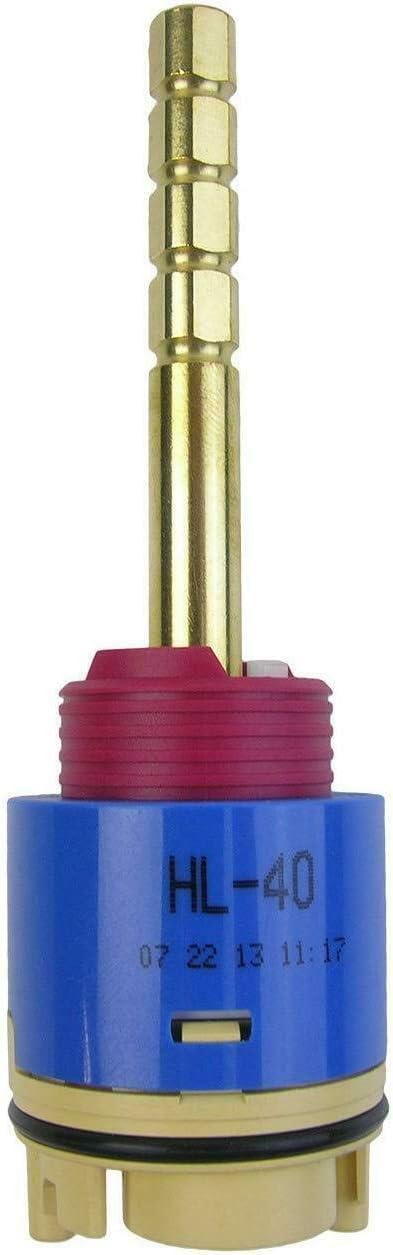 T & T Hardware Ceramic Facuet Cartridge Replacment for Hain Yo Cartridge JH02BJ, HL-40, Various Lengths; 78mm, 108mm, 133mm, Red Blue, Brass (5.25"/133mm)