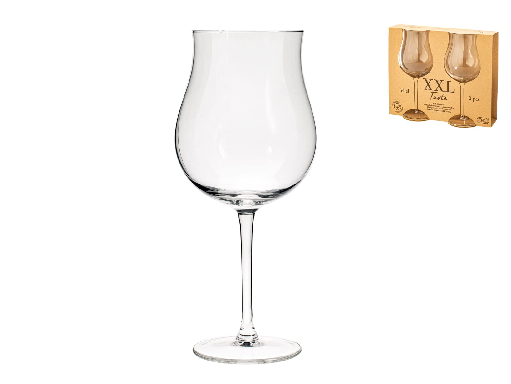 Chio 842368 XXL Taste Set of 2 Goblets, Glass, 64cl