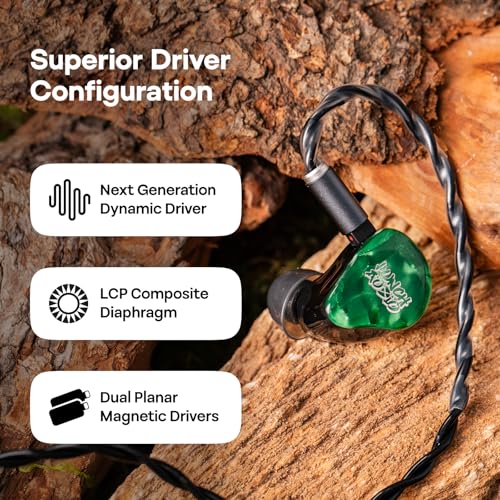 Image of Linsoul Punch Audio Portazo 1DD + 2 Planar Driver in Ear Monitor, HiFi Wired IEM Earphones,Basshead Studio Monitoring & Gaming Earbuds with Detachable 3.5 /4.4mm Cable for Musicians Audiophiles
