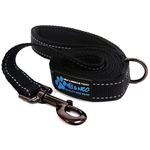 Max and Neo Reflective Nylon Dog Leash - We Donate a Leash to a Dog Rescue for Every Leash Sold (Black, 6x1) - Image 6