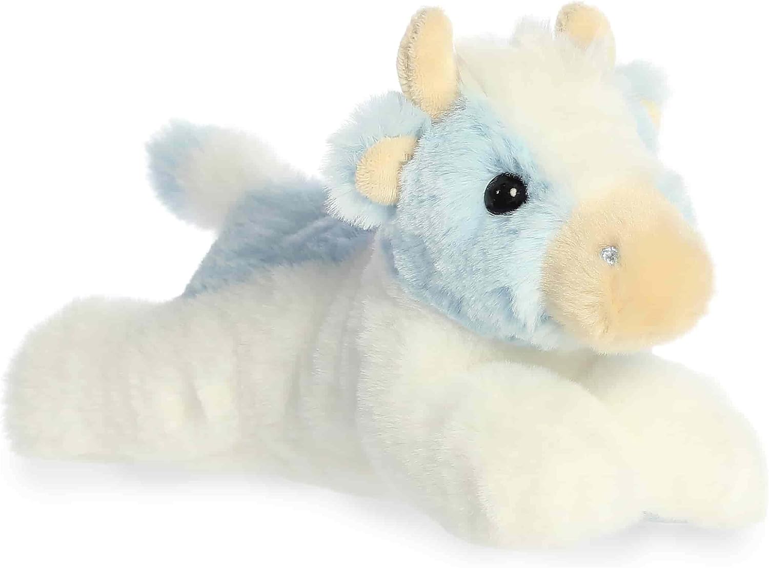 Aurora Adorable Mini Flopsie Billie Blueberry Cow Stuffed Animal - Mini Companions Ready for Playful Adventures - For Kids All Ages, Toddlers, Adults, and Families - Blue 8.5 Inches