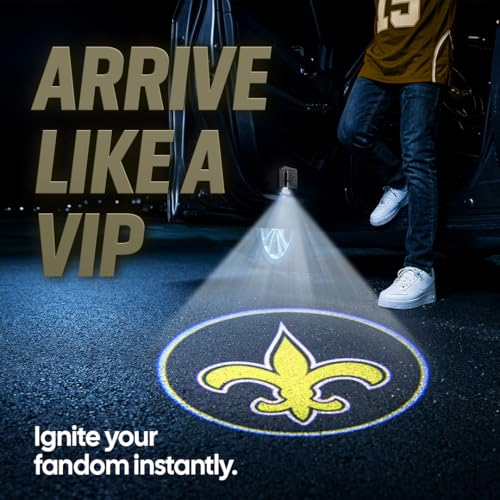 Image of LED Car Door Light - Officially Licensed NFL Wireless Projector - Show Your Team Pride - Battery Powered, Easy Install