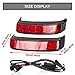 PSLER Saddlebag Housing Tail Run Brake Turn Light Lamp LED Len for Touring Street Road Glide CVO Electra Glide Ultra Classic Ultra Limited CVO 2014-2022 (Black Red)