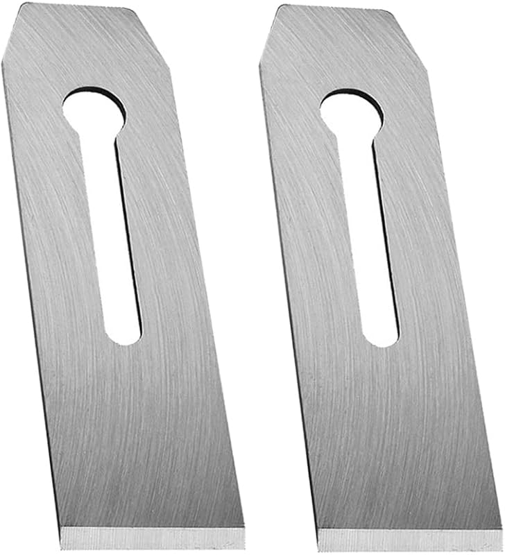 2 Pack Bench Hand Plane 2-Inch Blade Replacement Woodwork Planer Cutter 51MM Wide Iron Blades Steel Carpentry Edge Trimming Saw for No.4 No.5 Woodworking Tool