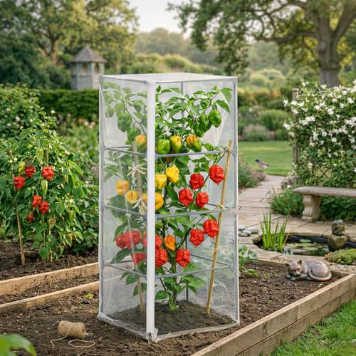 18" x 60" Garden Bird Netting, 3 Pack Tomato Cage Netting with Zipper, Fine Mesh Plant Protector for Tomato Trellis & Garden Protection by Homoda - Used condition - Image 6