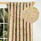 Maison d' Hermine Curtains for Living Room 100% Cotton 108 inch Length One Panel Light Filtering Curtains for Windows with Rod and Loop Pockets (Artisan Love - Somerset, 50' W x 108' L)
