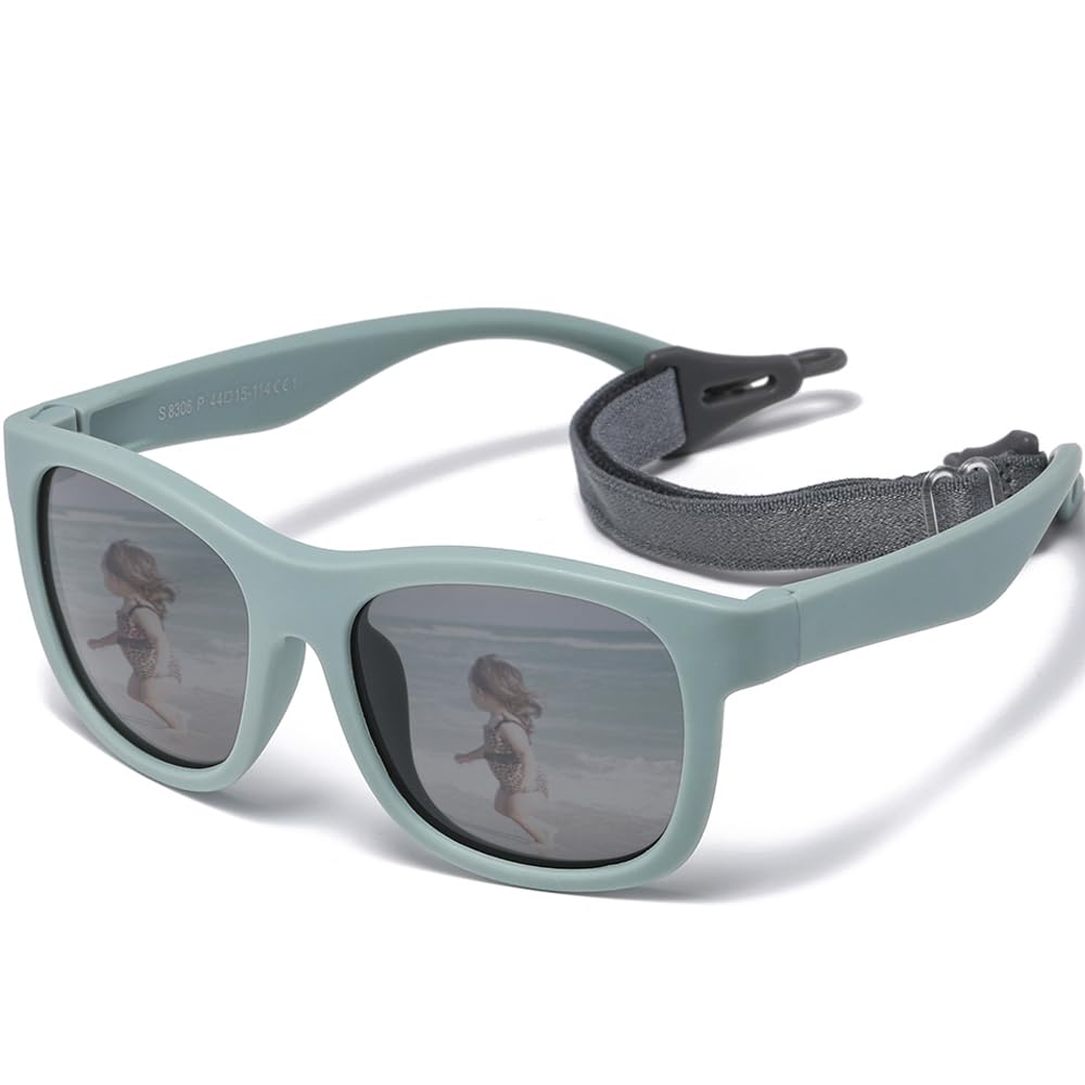 Musivon Gafas de Sol Niño 6 meses - 2.5 años, niño y niña Polarizadas gafas de sol bebe, marco flexible para vacaciones en la playa