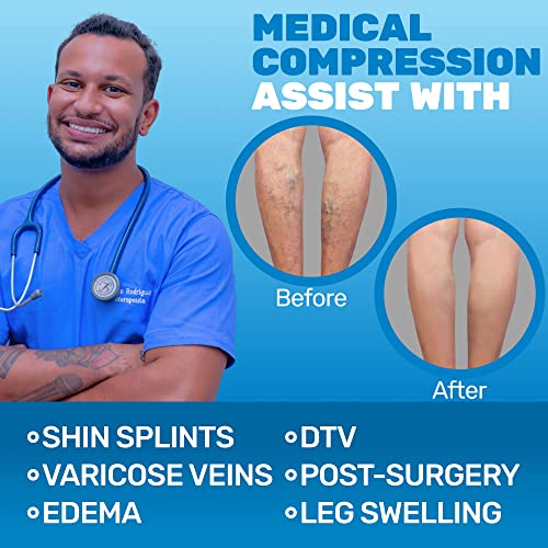 compression leggings for women 20-30mmhg - footles high waist compression tights for circulation during pregnancy sports workout running - black medium - a717bl2