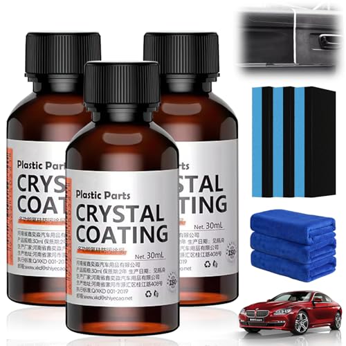 YOUSHEME Acssart Plating Refurbishing Agent Crystal Coating for Car Plastic Parts Car Plastic Plating Refurbishing Agent Nano Coating Agent Cars Plastics Restorer for DIY Automotive (3PCS-A)