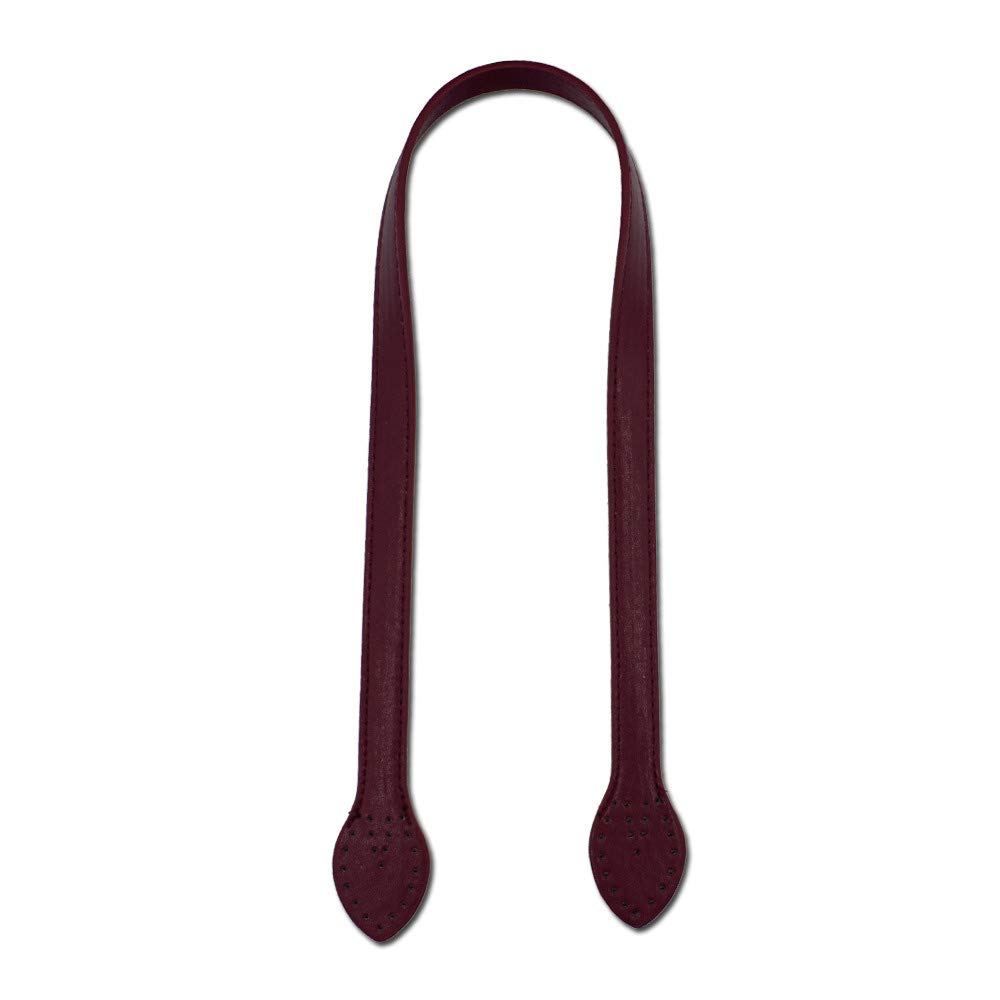 Pofet Women's Wine Red 60Cm Solid Pu Leather Tote Bag Belt Strap Handbag Handle For Bag Making, Purse Making Sew On Bag Handle Replacement A Pair (2 Pieces)