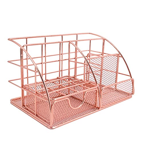 Socueny - Soporte de almacenamiento para estudiantes de oficina, soporte de almacenamiento de papelería de hierro, suministros de oficina, bolígrafo de papel, hardware, soporte de escritorio, soporte
